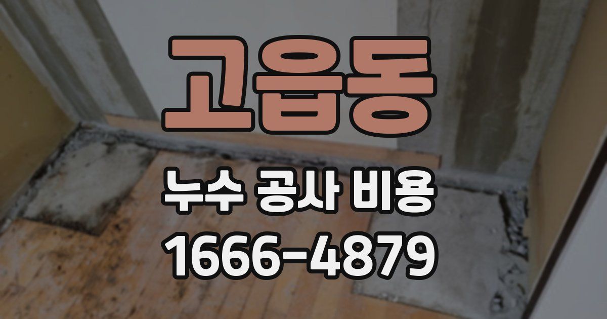 고읍동 누수 공사 비용