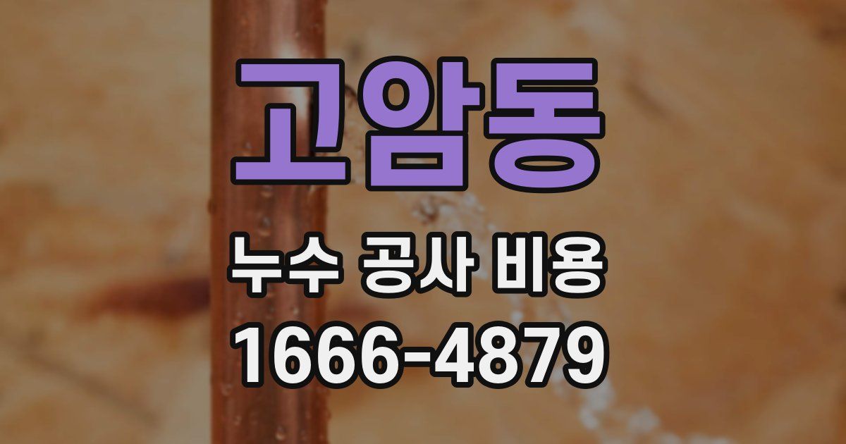 고암동 누수 공사 비용