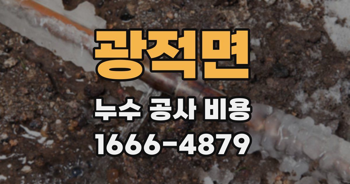 광적면 누수 공사 비용