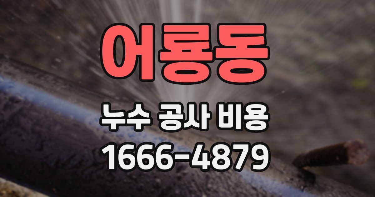 어룡동 누수 공사 비용