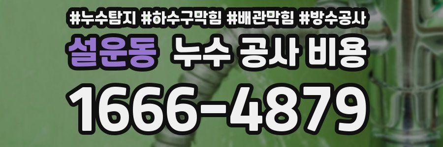 설운동 누수 공사 비용