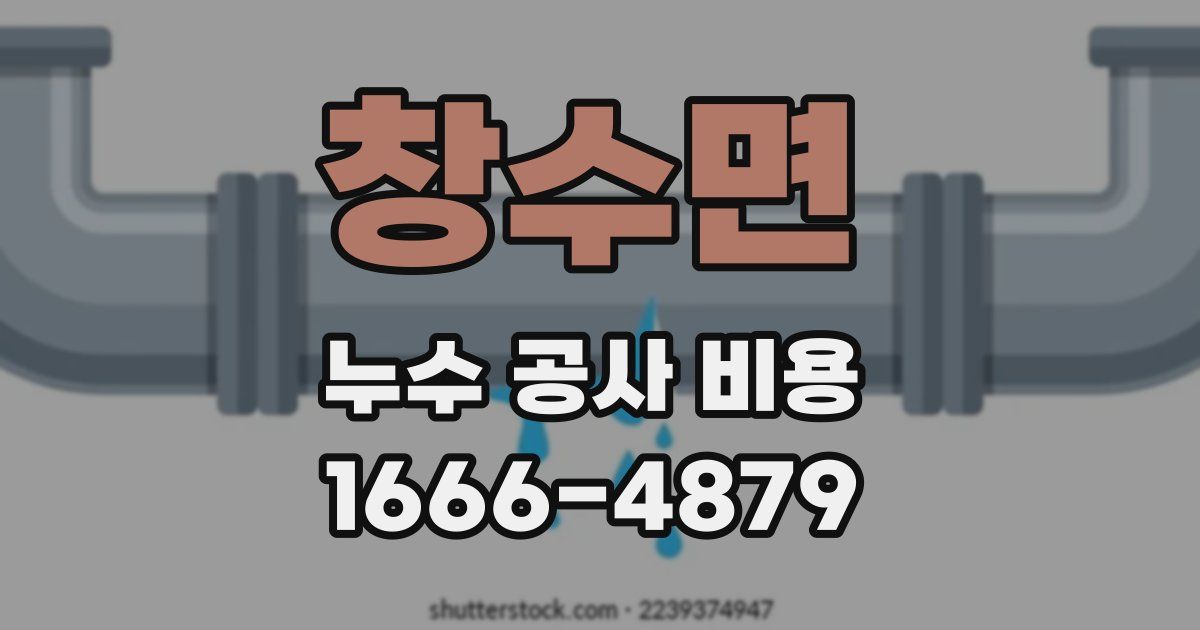 창수면 누수 공사 비용