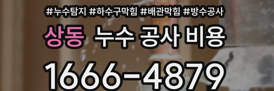 상동 누수 공사 비용