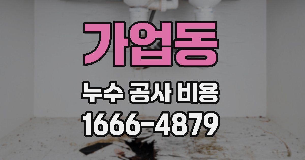 가업동 누수 공사 비용