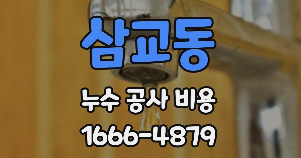 삼교동 누수 공사 비용