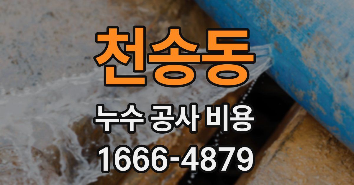 천송동 누수 공사 비용