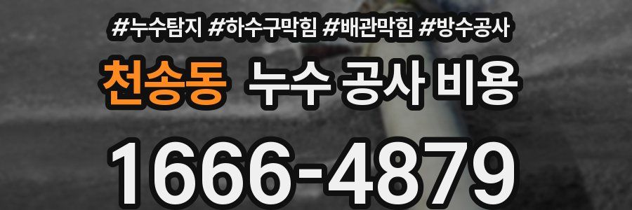 천송동 누수 공사 비용