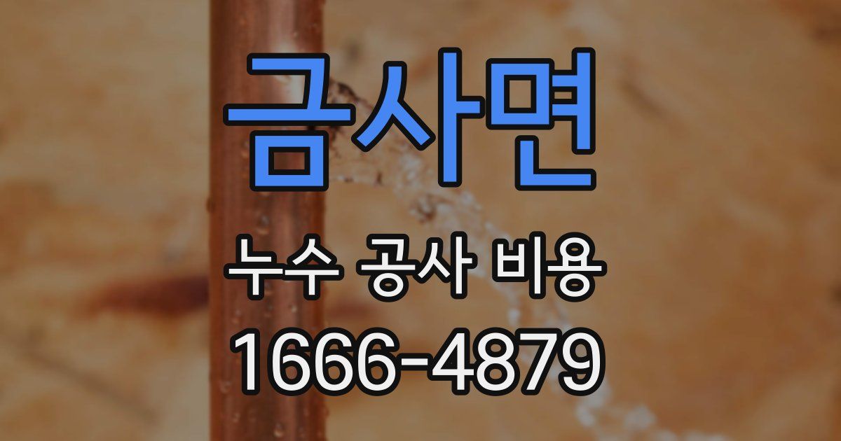 금사면 누수 공사 비용