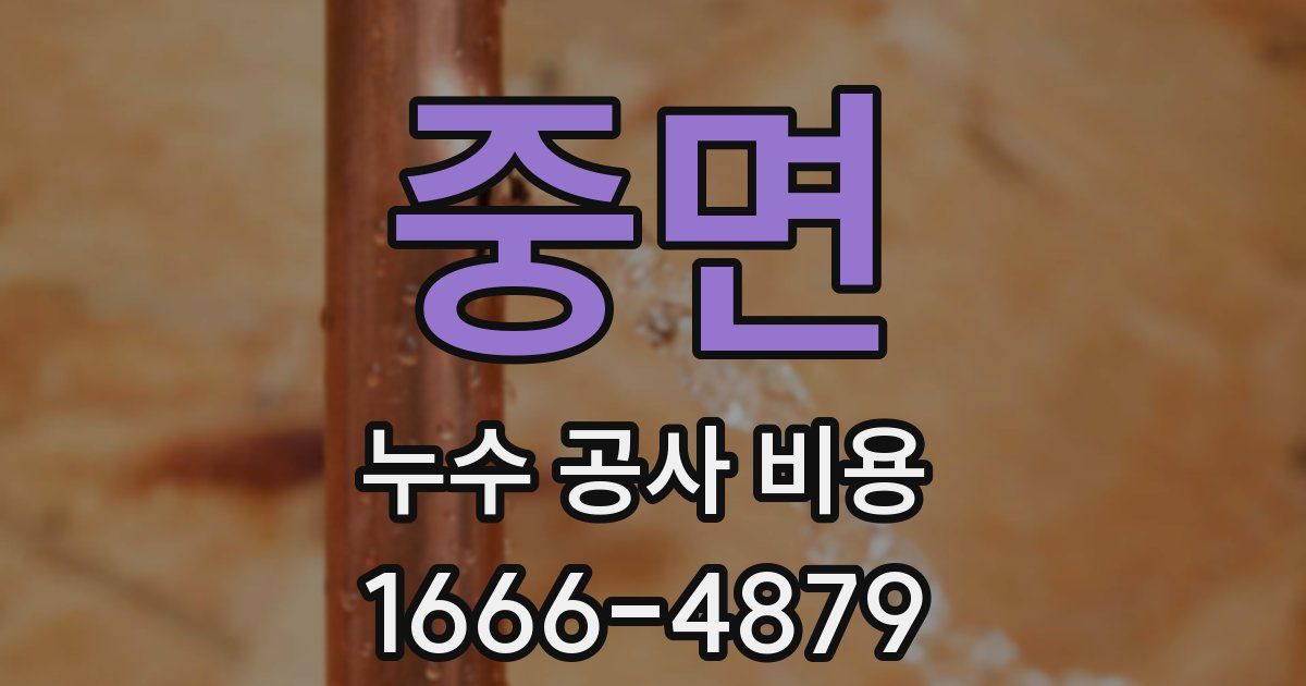 중면 누수 공사 비용