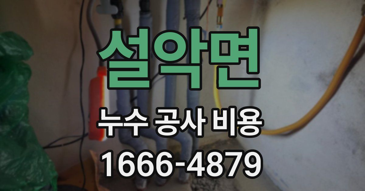 설악면 누수 공사 비용