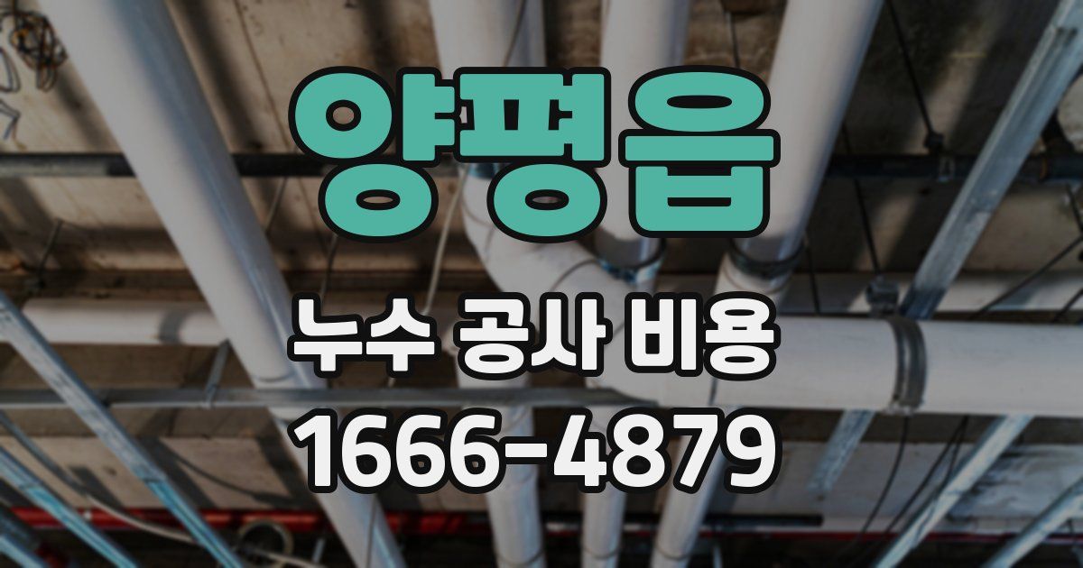 양평읍 누수 공사 비용