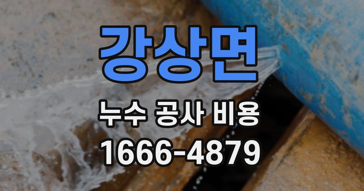 강상면 누수 공사 비용