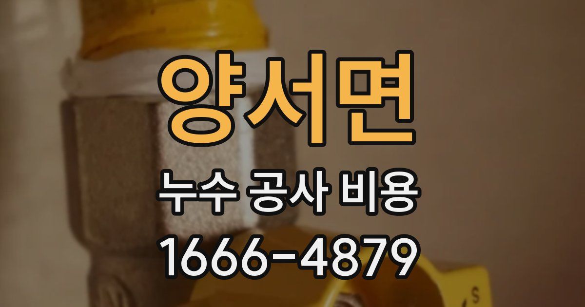 양서면 누수 공사 비용