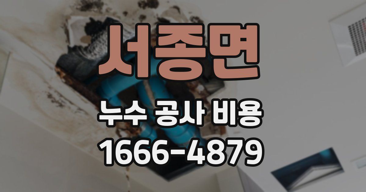 서종면 누수 공사 비용