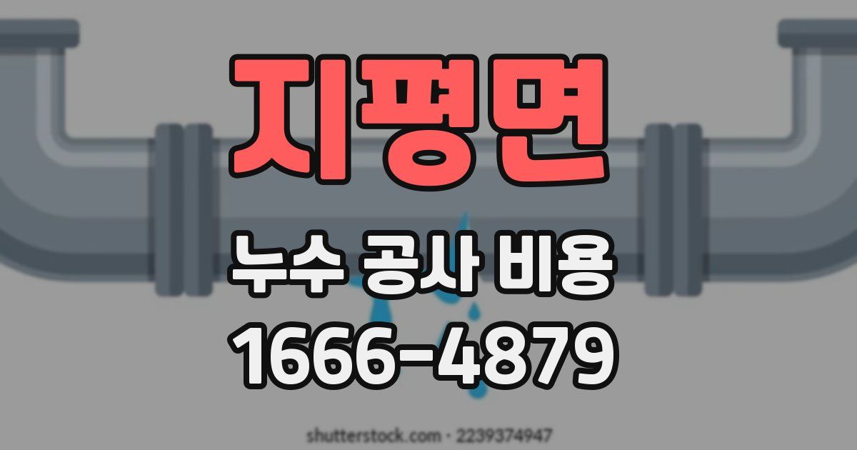 지평면 누수 공사 비용