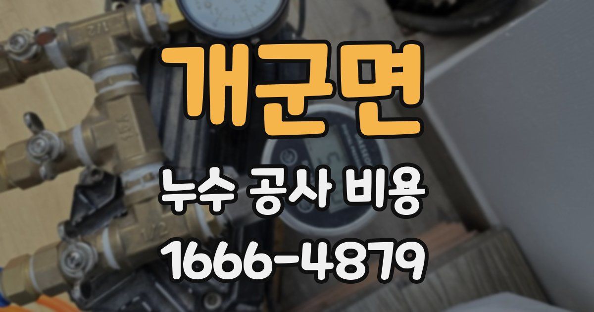개군면 누수 공사 비용