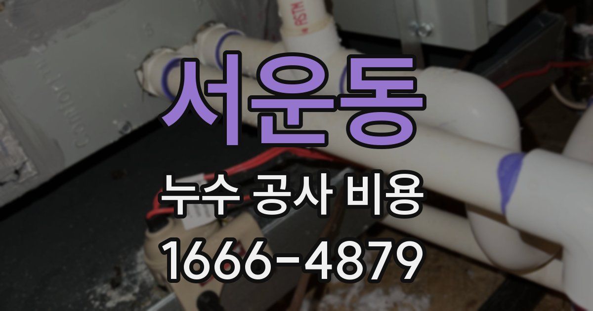 서운동 누수 공사 비용