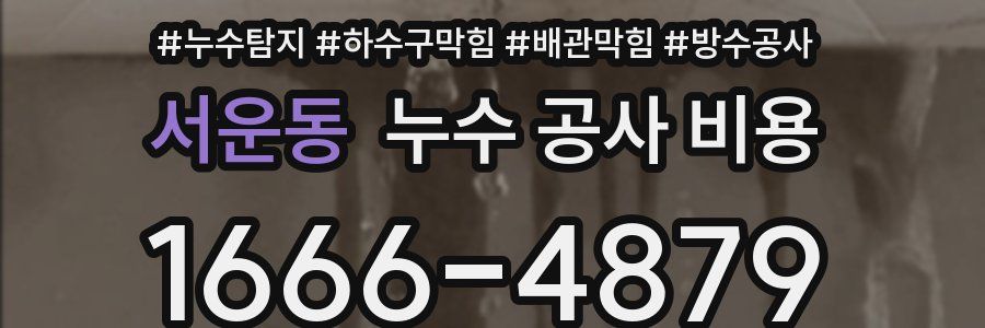 서운동 누수 공사 비용
