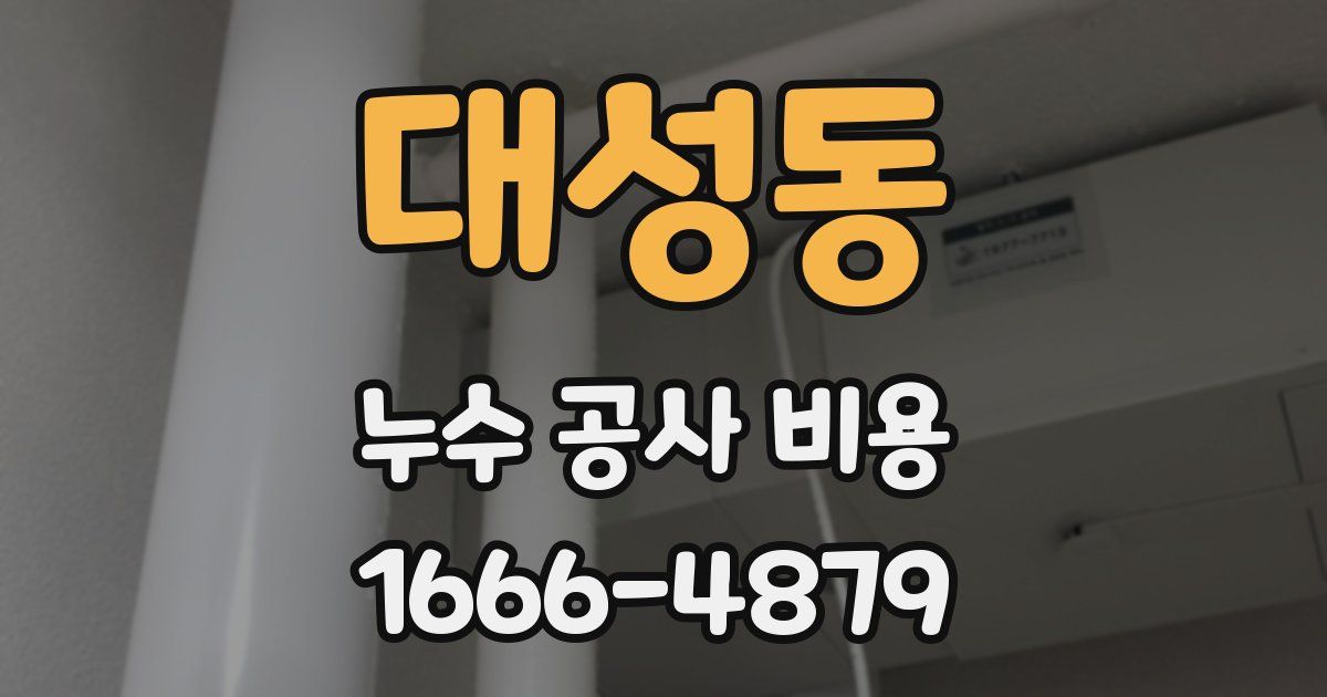 대성동 누수 공사 비용