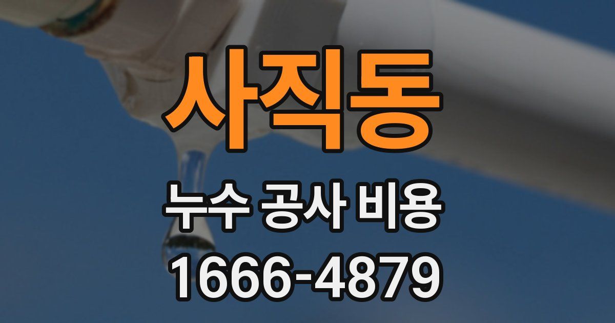 사직동 누수 공사 비용