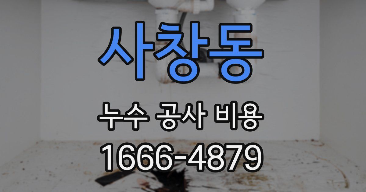 사창동 누수 공사 비용