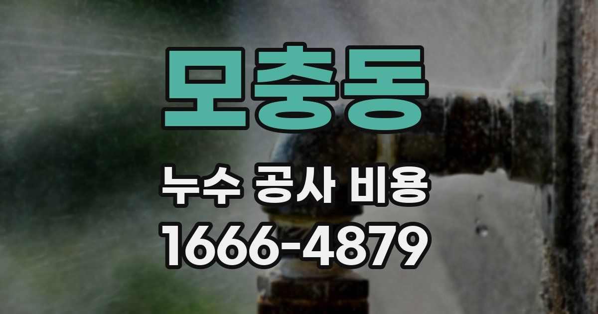 모충동 누수 공사 비용