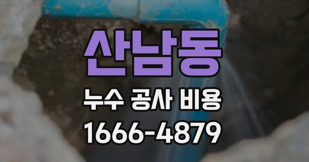 산남동 누수 공사 비용