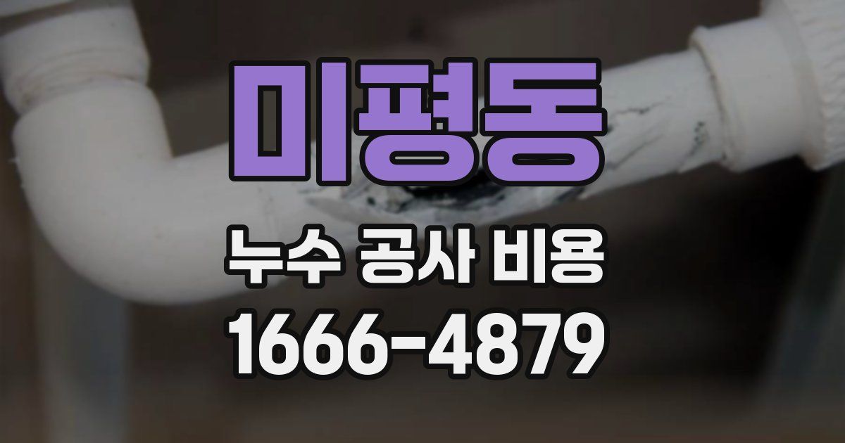 미평동 누수 공사 비용