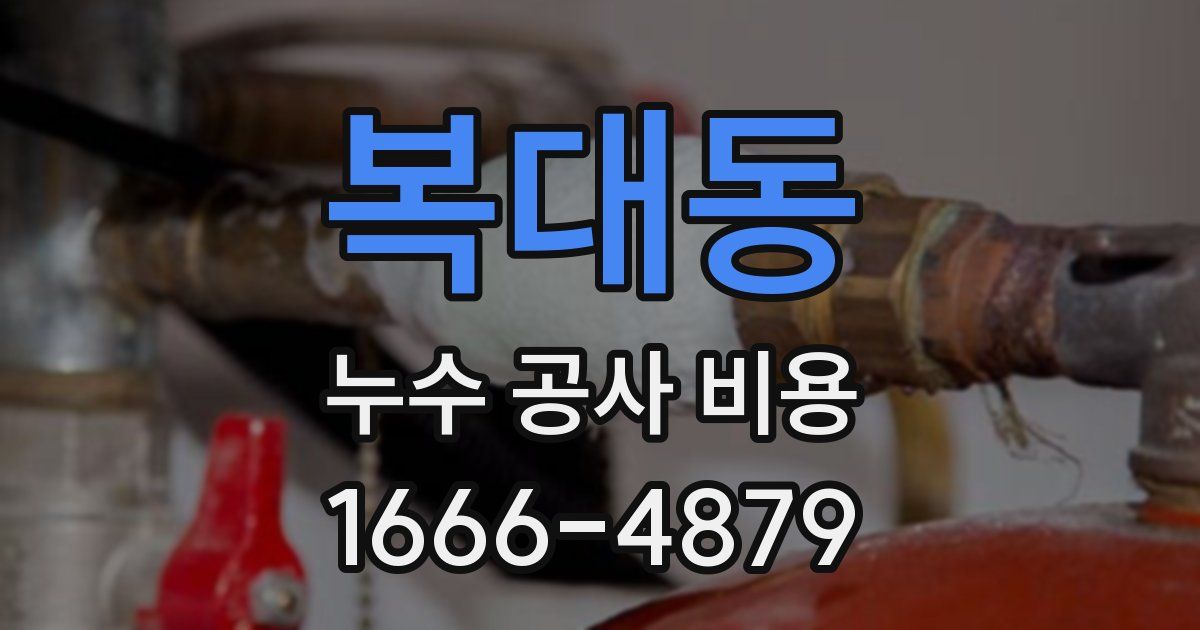 복대동 누수 공사 비용