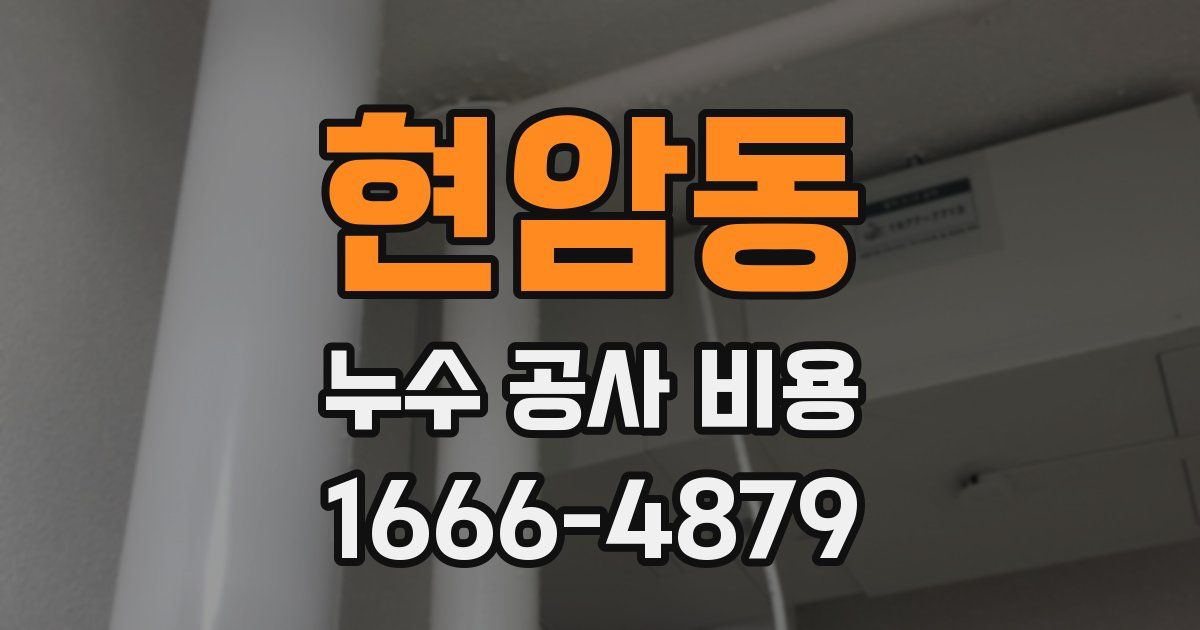 현암동 누수 공사 비용
