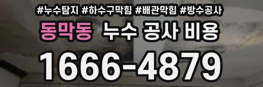 동막동 누수 공사 비용