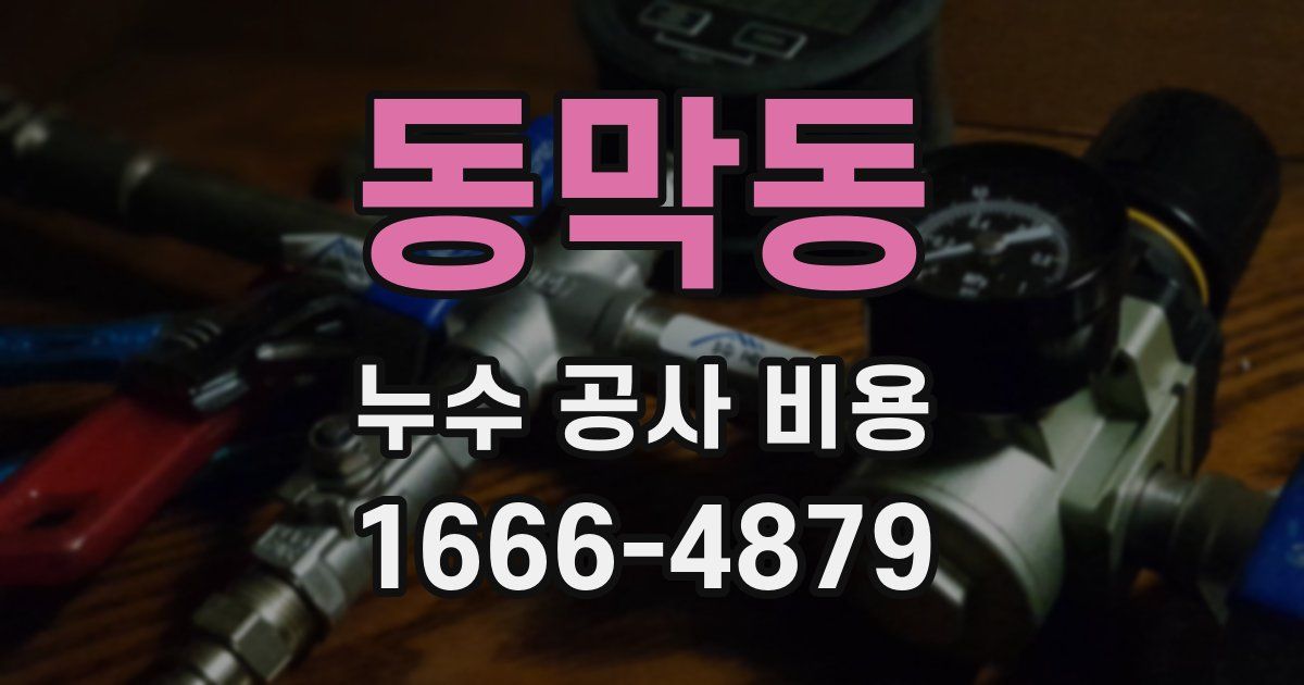 동막동 누수 공사 비용