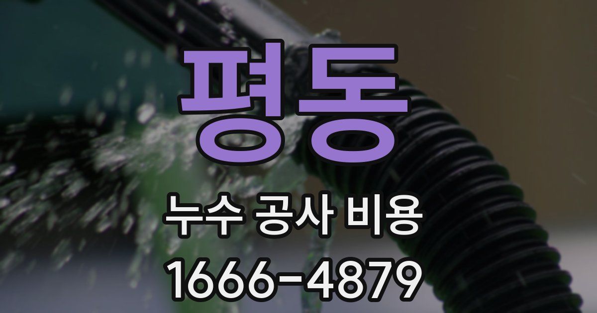 평동 누수 공사 비용