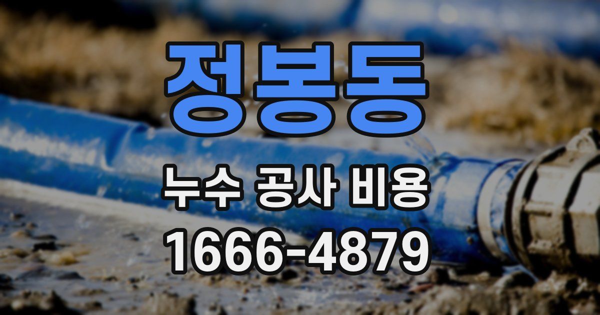 정봉동 누수 공사 비용