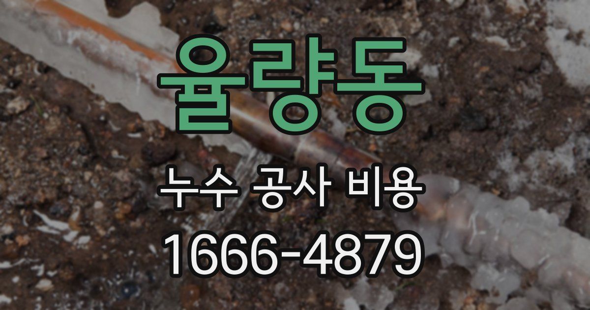 율량동 누수 공사 비용