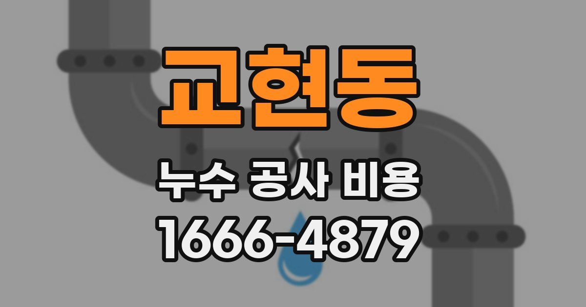 교현동 누수 공사 비용
