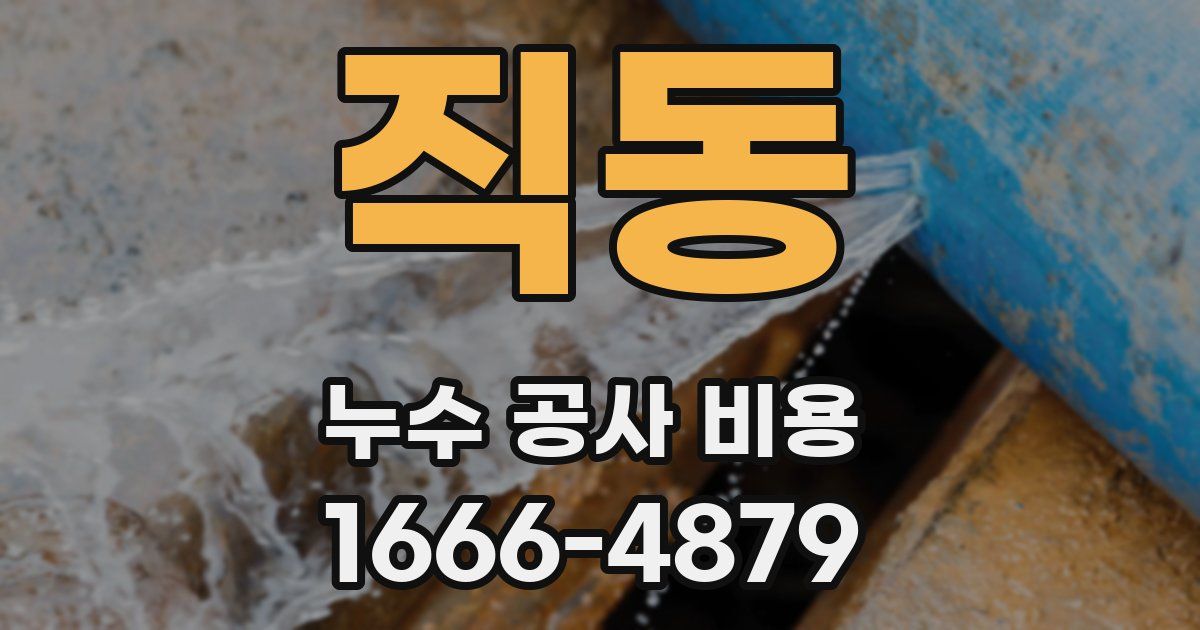 직동 누수 공사 비용