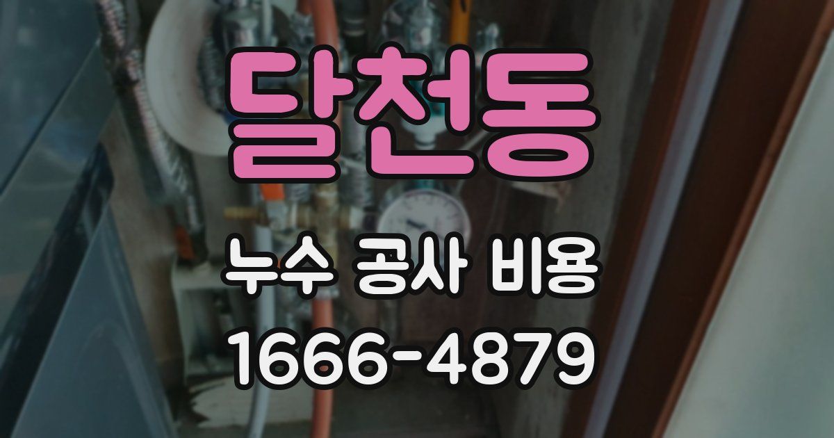 달천동 누수 공사 비용