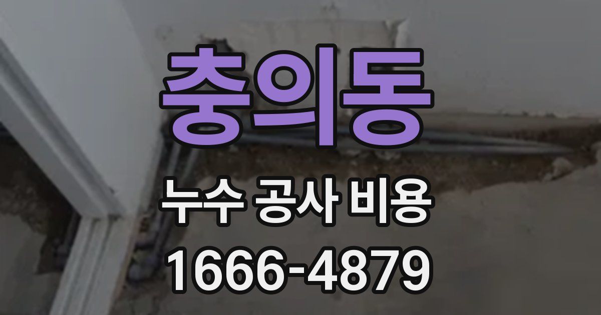 충의동 누수 공사 비용