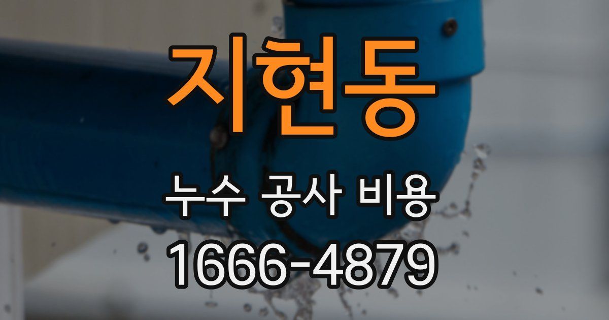 지현동 누수 공사 비용