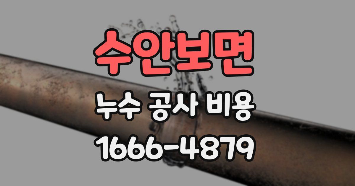 수안보면 누수 공사 비용