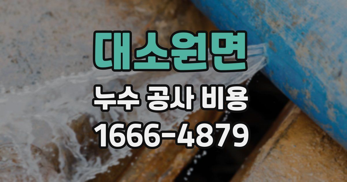 대소원면 누수 공사 비용