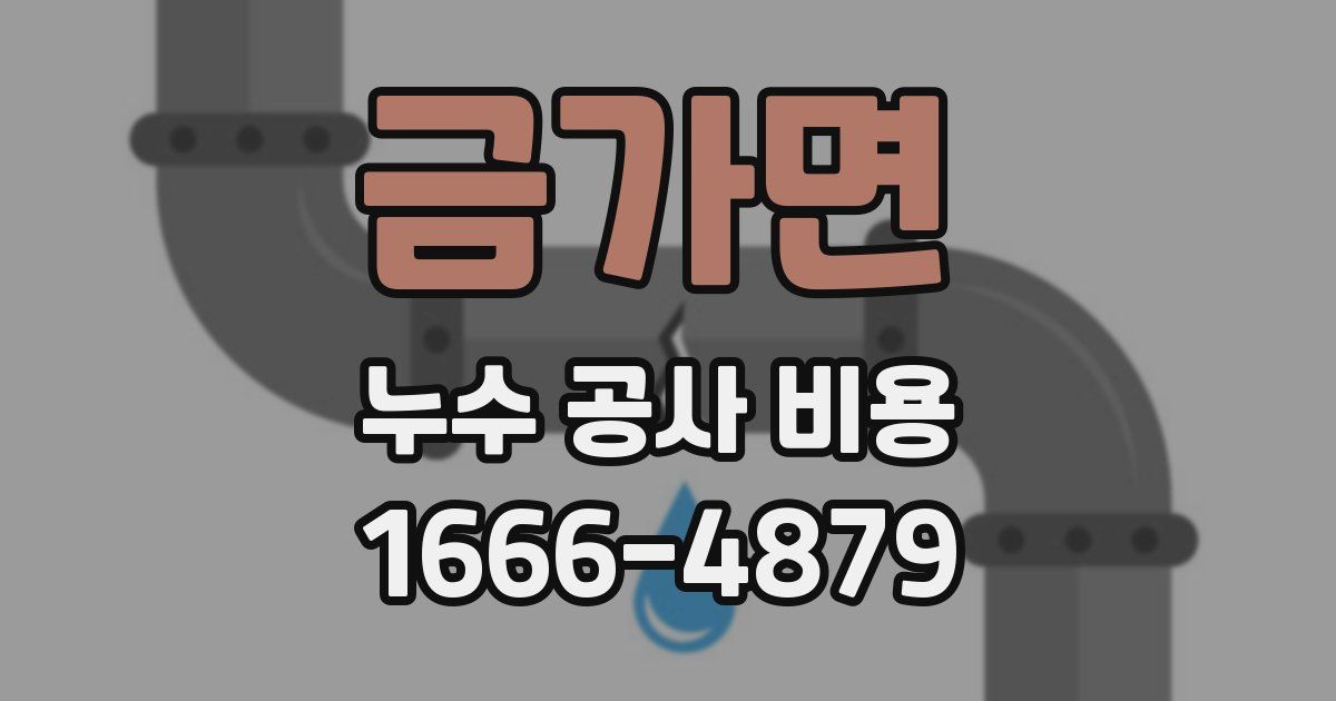 금가면 누수 공사 비용
