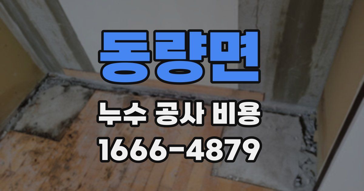 동량면 누수 공사 비용