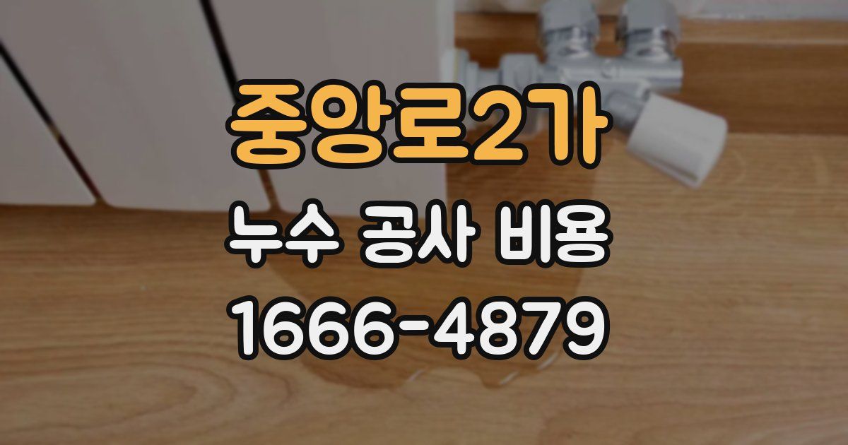 중앙로2가 누수 공사 비용