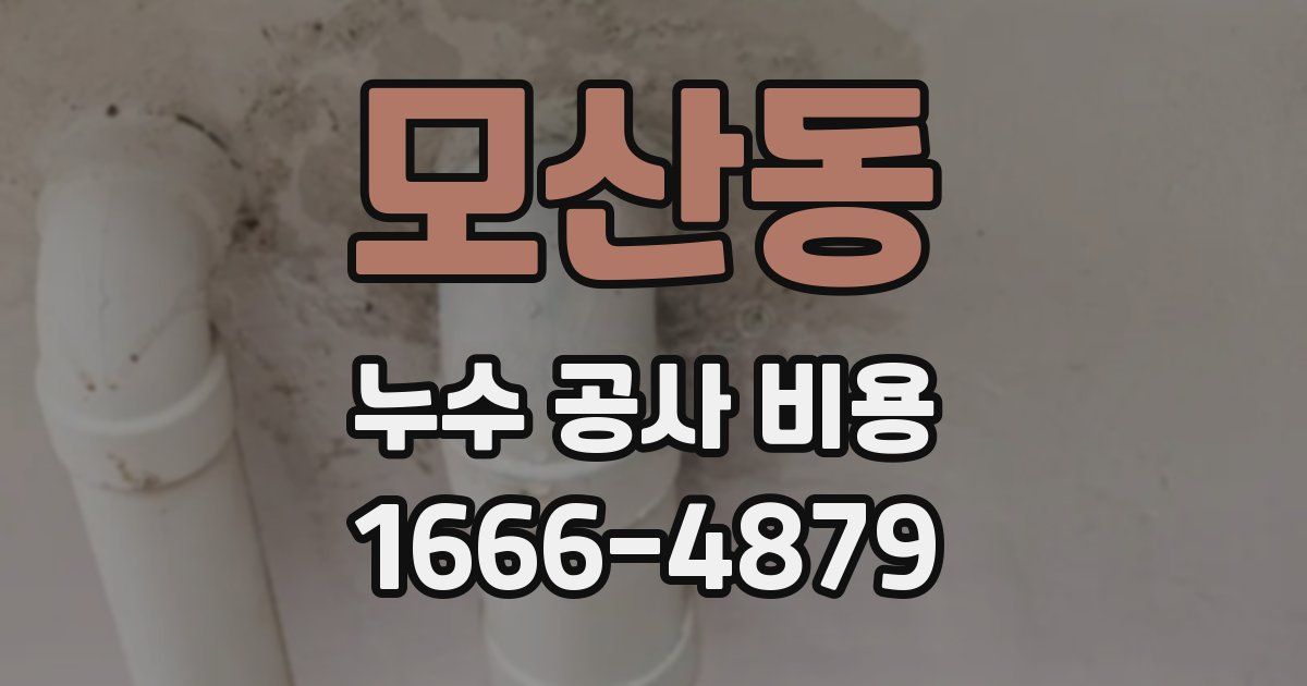 모산동 누수 공사 비용