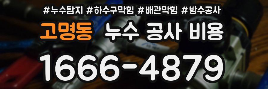 고명동 누수 공사 비용