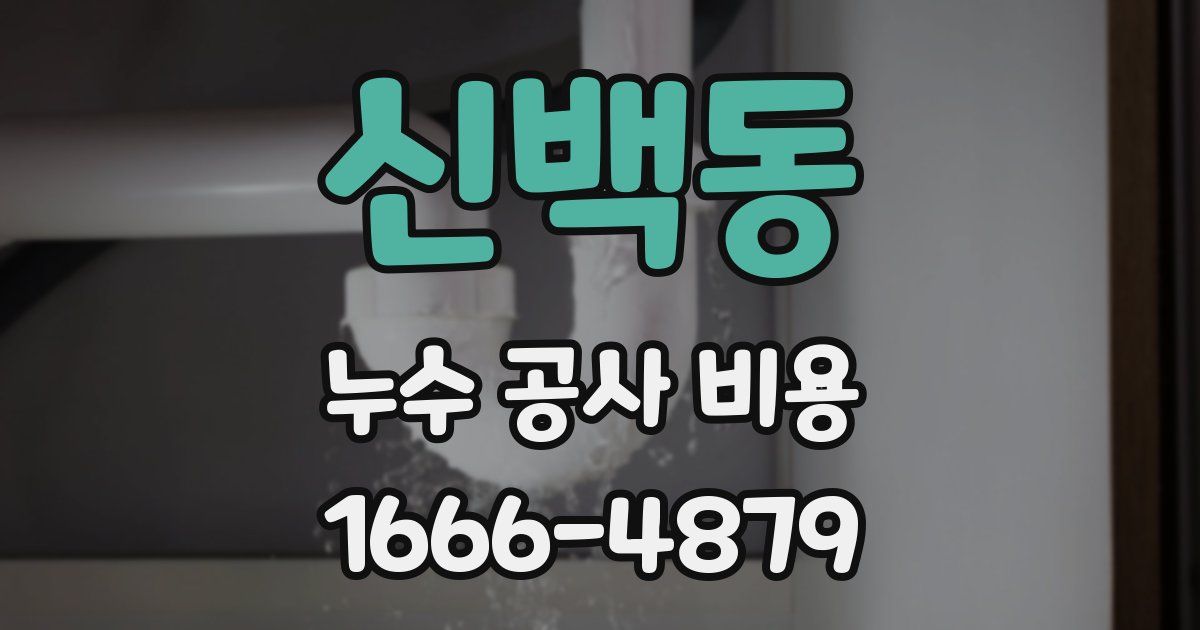 신백동 누수 공사 비용