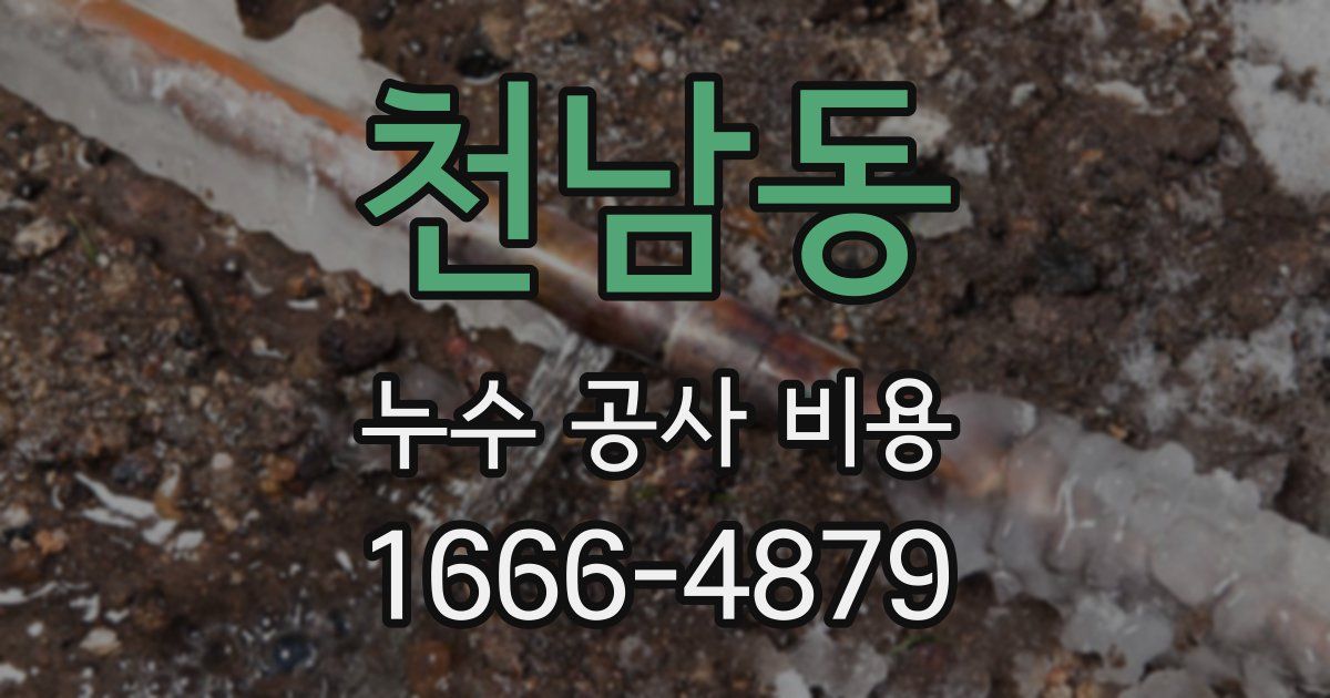 천남동 누수 공사 비용