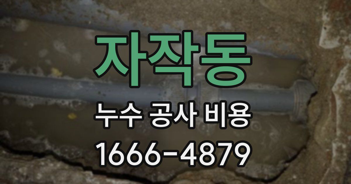 자작동 누수 공사 비용